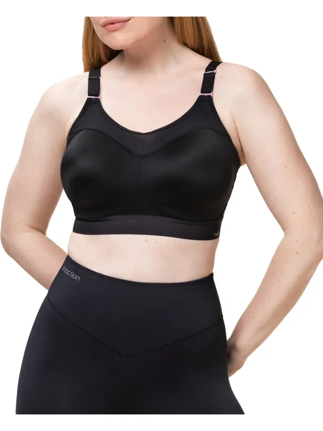 Triumph Extra stevige sport BH Tri-action - Grote maten sport bh - Verstelbare bandjes - 90C - Zwart