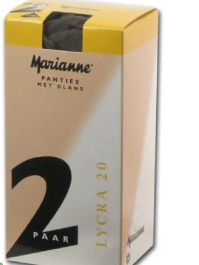 Marianne panty 20 den glans zwart XXL 2 pack
