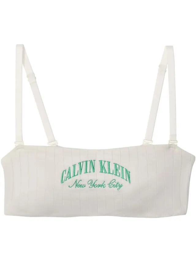 Calvin Klein Jeans Lightly Lined Bandeau bralette wit