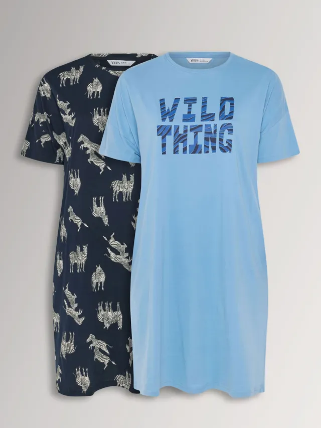 Yours 2 Pack Blauwe Wild Thing Nachthemden-56, foto 2