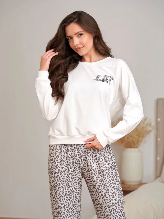 Doctor Nap Katoenen Pyjama Dames Cream Leo PM.7532 42 / Ecru