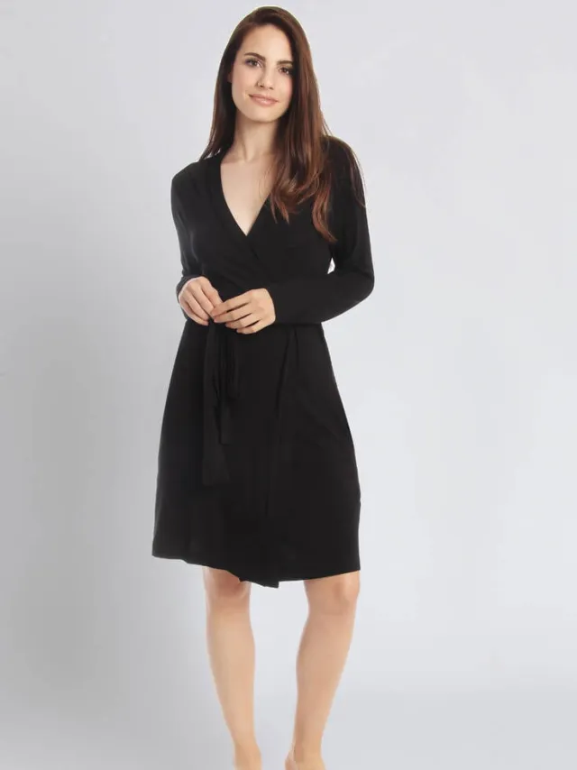 Sassa Mode badjas met viscose zwart