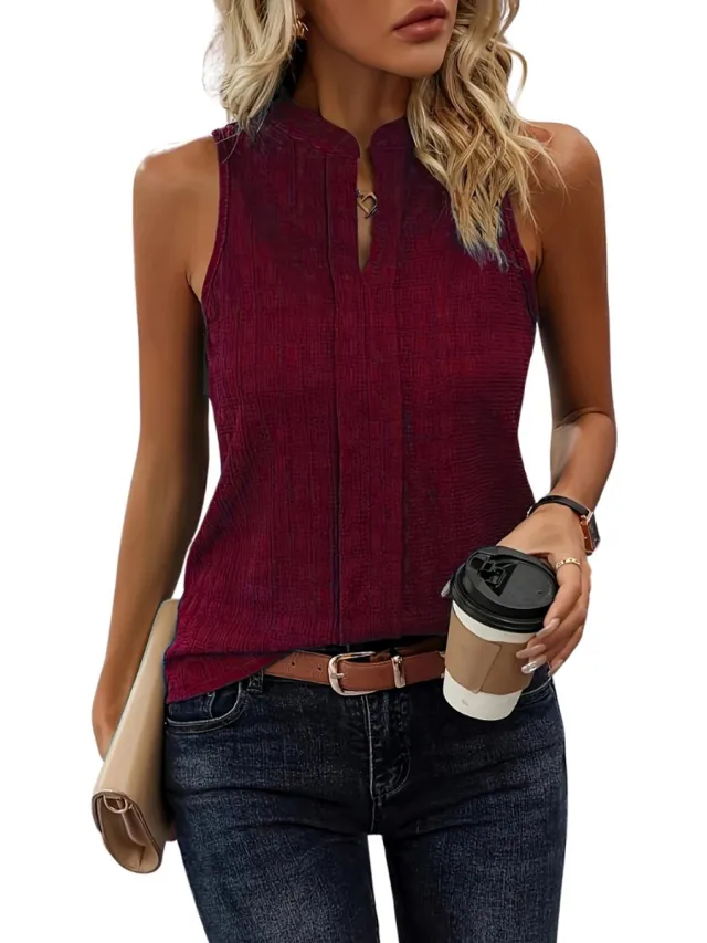 Bovista Topje Dames - Kleding - Shirt - Blouse - Kort - Volwassen - Bordeauxrood
