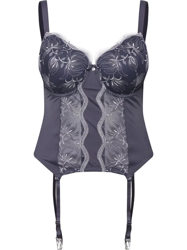 TruYou Dames - BH-corsage beugels borduursels zachte cups - Antraciet