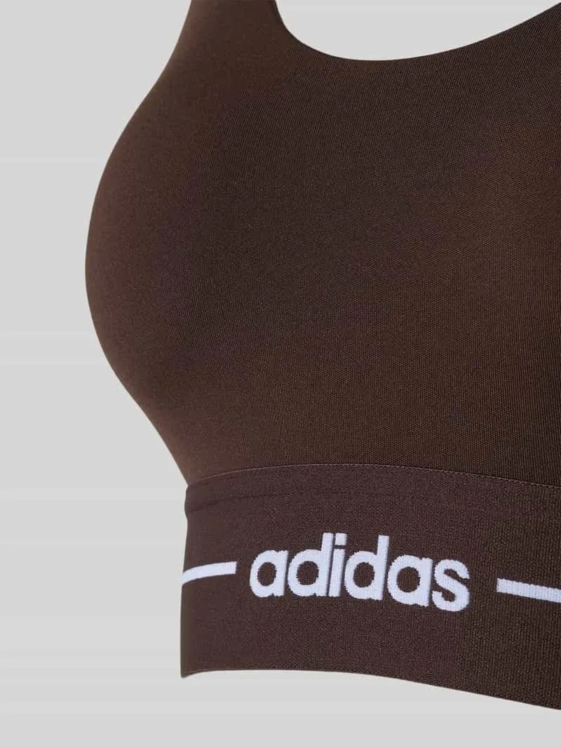 Adidas Bh met elastische band met logo Donkerbruin