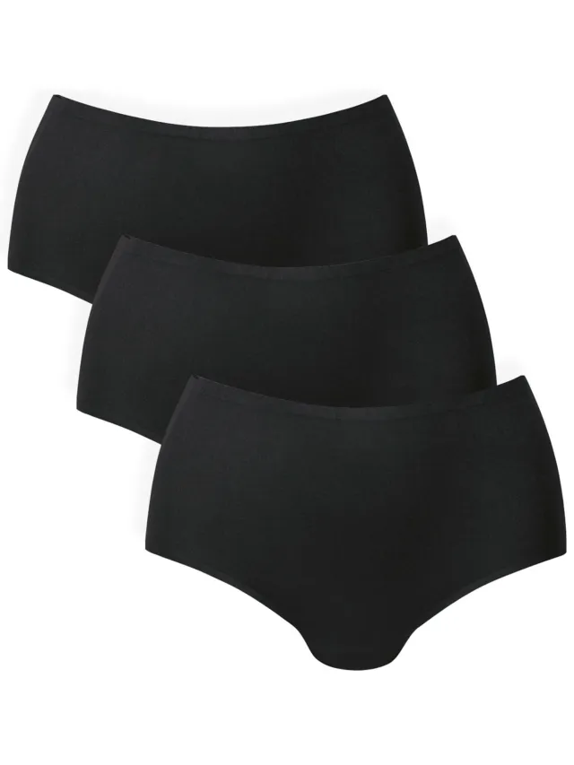 Anita Essentials High Waist Briefs 3P Broekje zwart