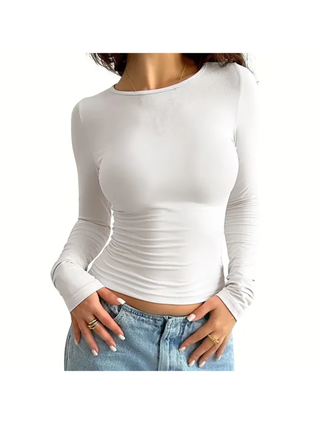 Currero Topje Dames - Top Kleding - Shirt - Blouse - Kort - Volwassen - Wit