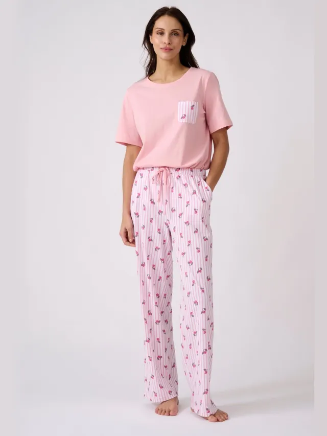 Damart Pyjama van 100% gekamd katoen - Dames - Wit - 42-44 (M)