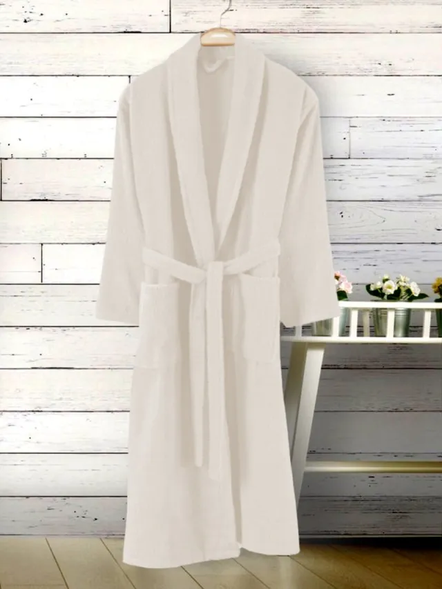 Lubna Home Badjas XL-%100 ZACHTE KATOEN BADJS XL-UNISEX-CREME Crème