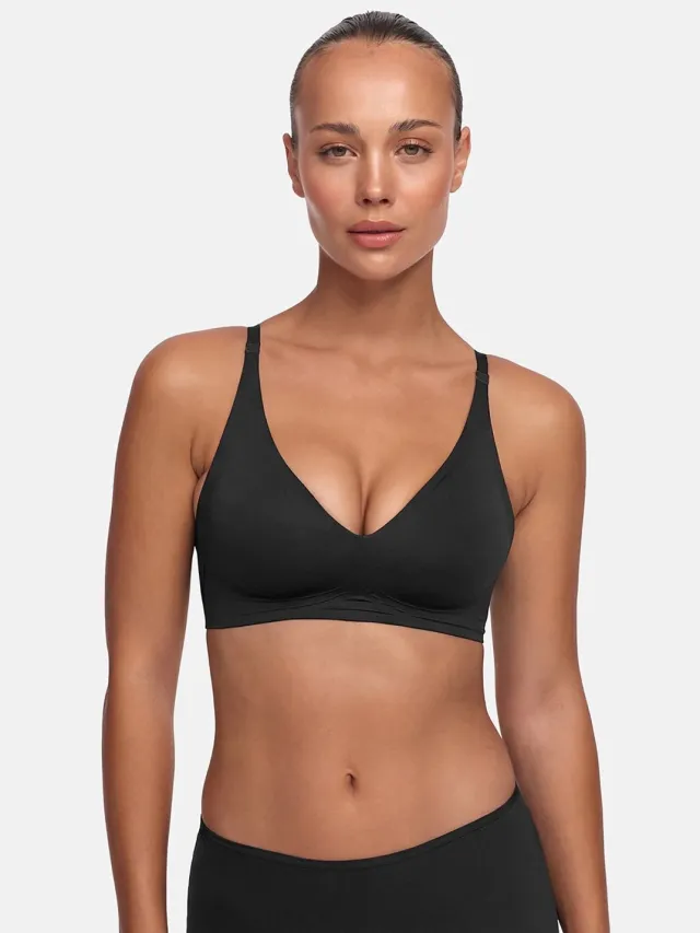 cfab Comfortabele push-up bh - Zwart - XL - BH Zonder Beugel Voorgevormd - Ondergoed - Naadlos