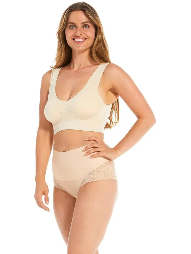 MAGIC Bodyfashion medium corrigerende slip Tummy Shaper Lace lichtbeige