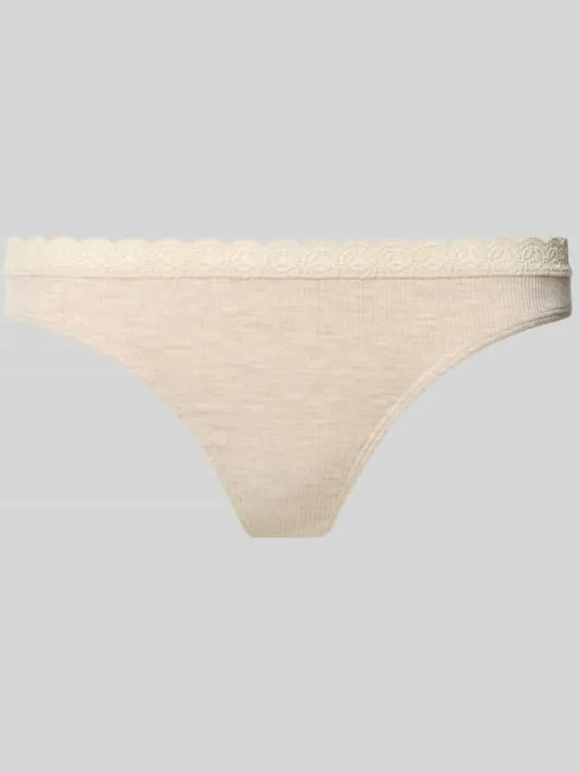 Jake*s Casual String van modalmix met kant Ecru gemêleerd