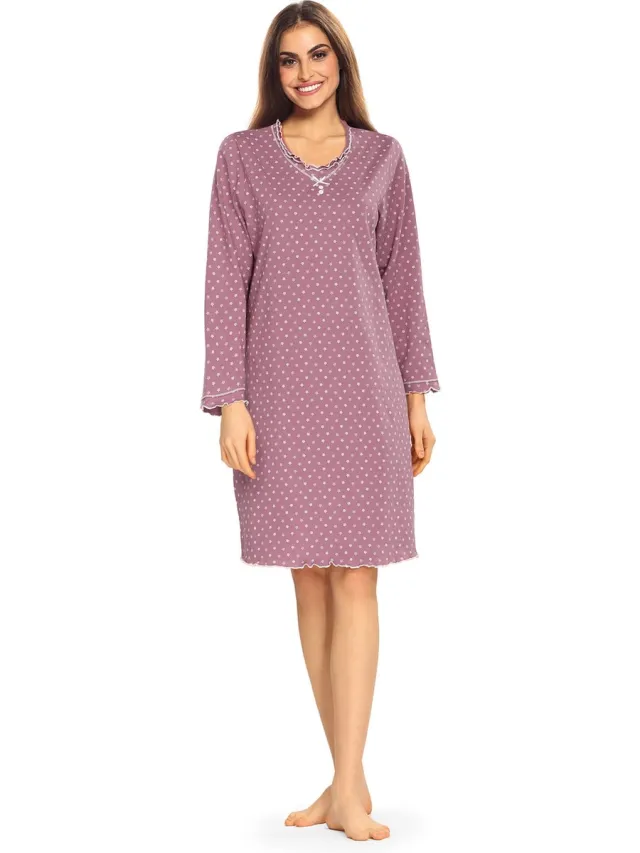 Comtessa Nachthemd 'Grape Bellevue' - Lange Mouw Roze
