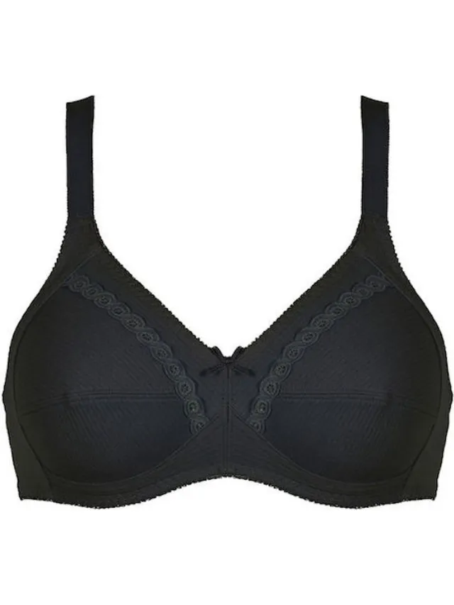 Naturana katoenen soft BH zonder beugels maat 85A zwart