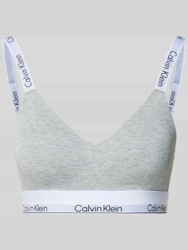Calvin Klein Bralette met label in band lichtgrijs, foto 2