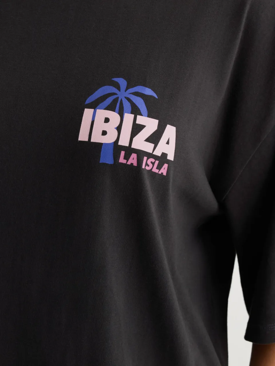 Yours Zwart 'Ibiza' Slaapshirt Nachthemd-64, foto 4