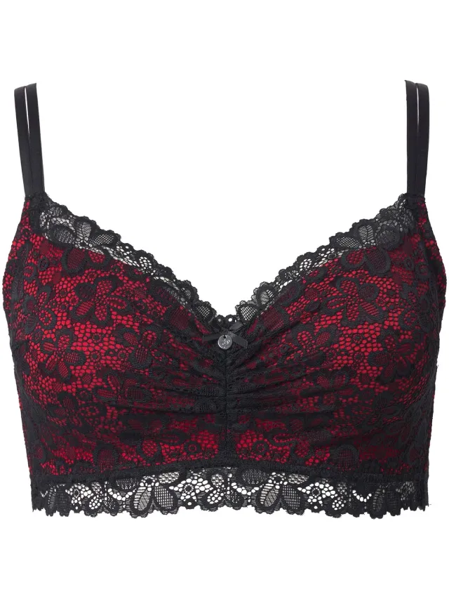 TruYou Dames - TRUYOU bralette kant zachte cups zonder beugel - Salsa