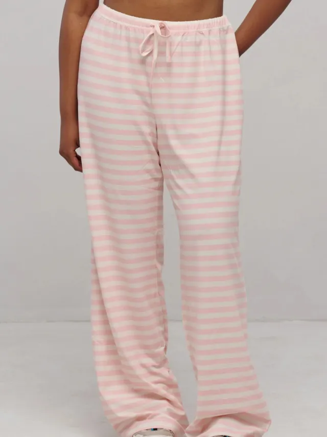 SEAAV dames vegan Broek Sailor Stripe Picnic Roze, foto 2