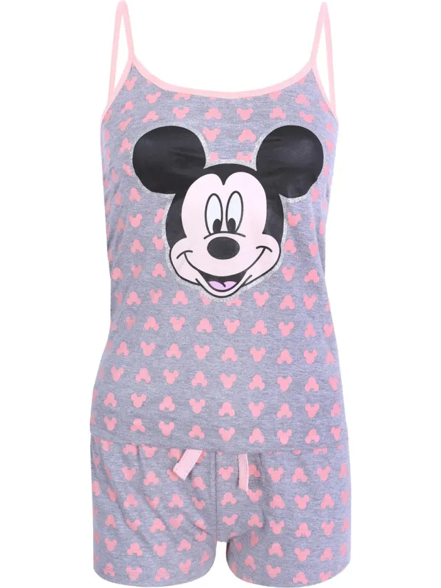 Disney Grijze neon Mickey Mouse pyjama DISNEY Grizje