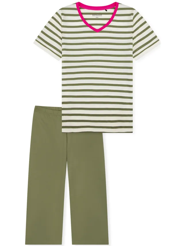 Schiesser Vrouwen Pyjama Casual Essentials groen, foto 2