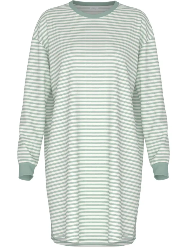 Mey Damen Nachtjapon Serie Willow Stripes Seasalt Green