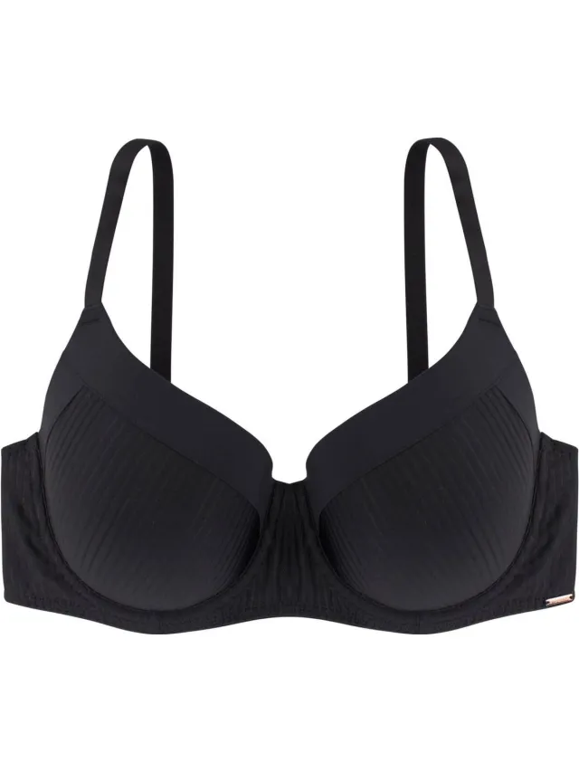 Dorina BH Carmen - T-shirt BH met Beugel - Grote maten bh met vulling met brede bh band - 95E - Zwart