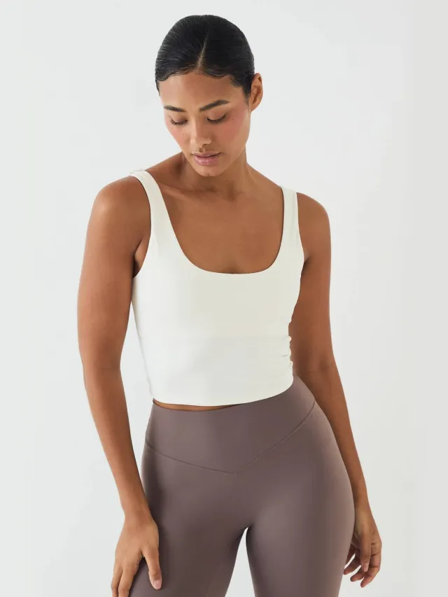 DSGN Studio Dames Dsgn Studio Zachte Luxe Vierkante Hals Longline Sport-bh Vanille