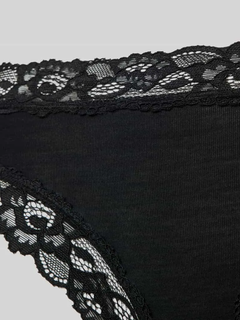 SKINY slim fit slip met kant model 'Rio' Zwart