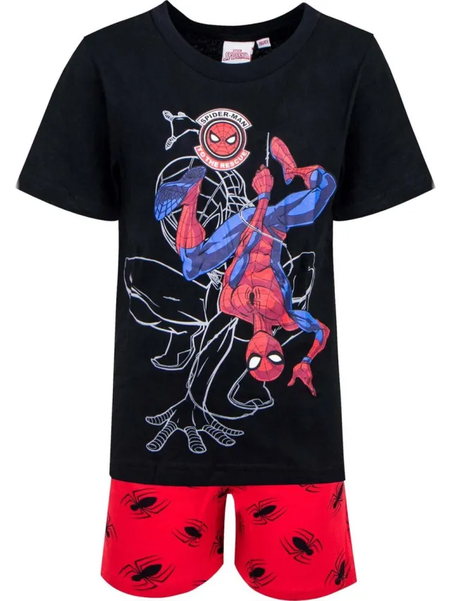 Spider-Man Spiderman - shortama - pyjama - zwart - rood - 3 jaar