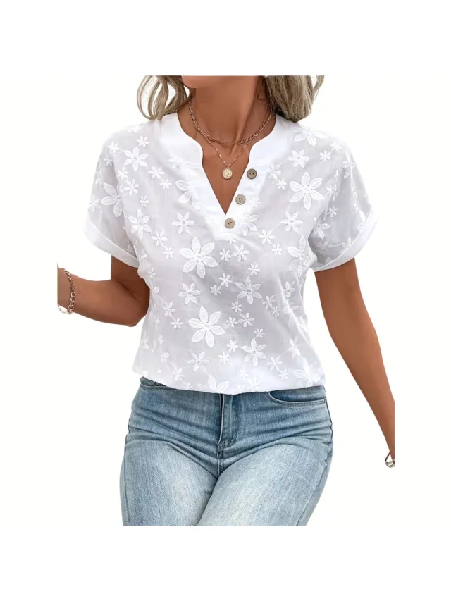 Currero Topje Dames - Top Kleding - Shirt - Blouse - Kort - Volwassen - Wit