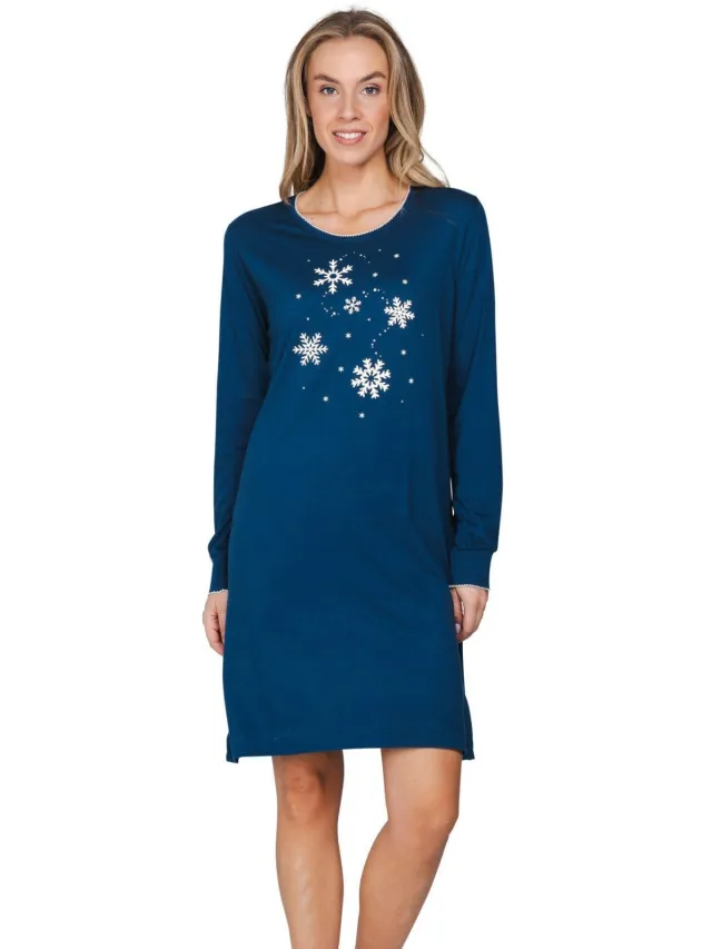 Rebelle Snowy Sparkle nachthemd donkerblauw