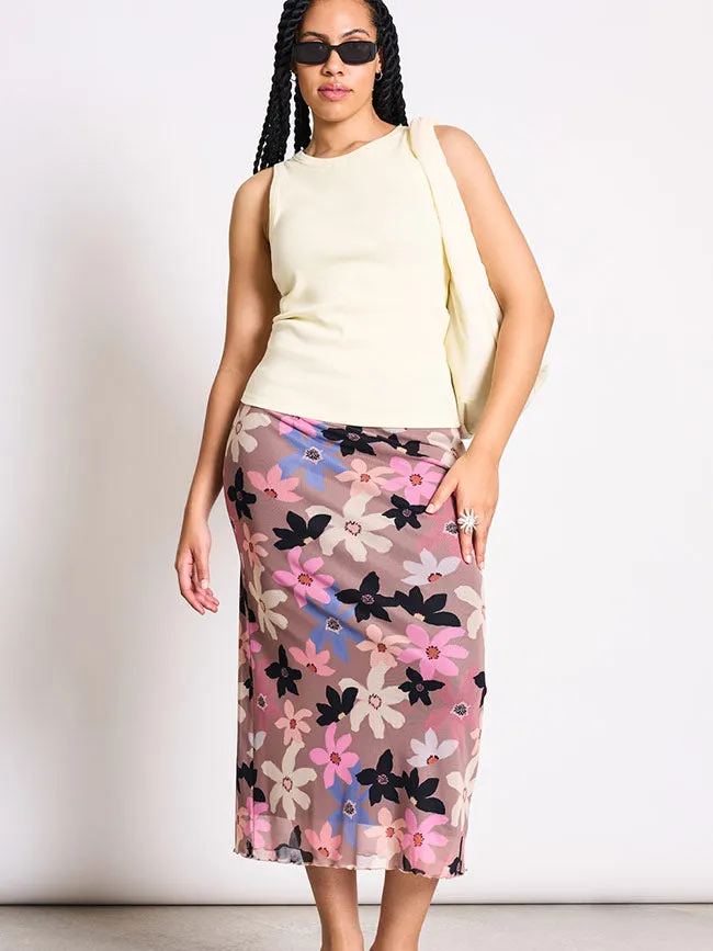 JAN N JUNE dames vegan Maxirok Smuk Wild Bloom Roze