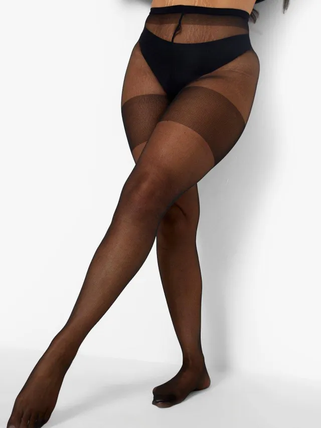 boohoo Dames Plus 15 Denier Shaper Panty's Zwart