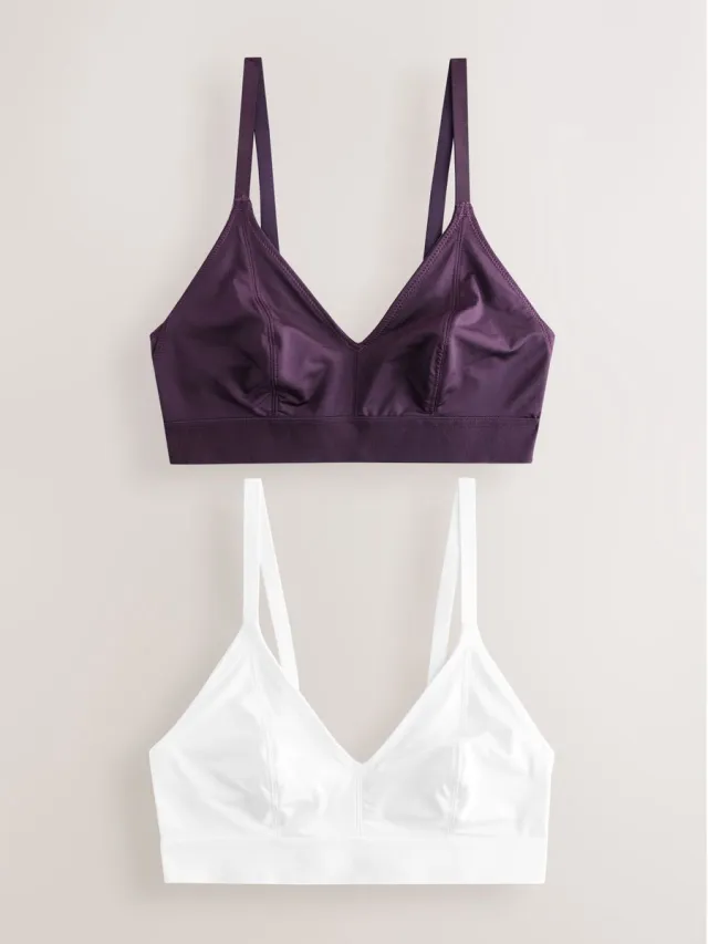 Next Dames - DD+ Ultimate Comfort Bralettes zonder beugel 2 verpakking - Paars