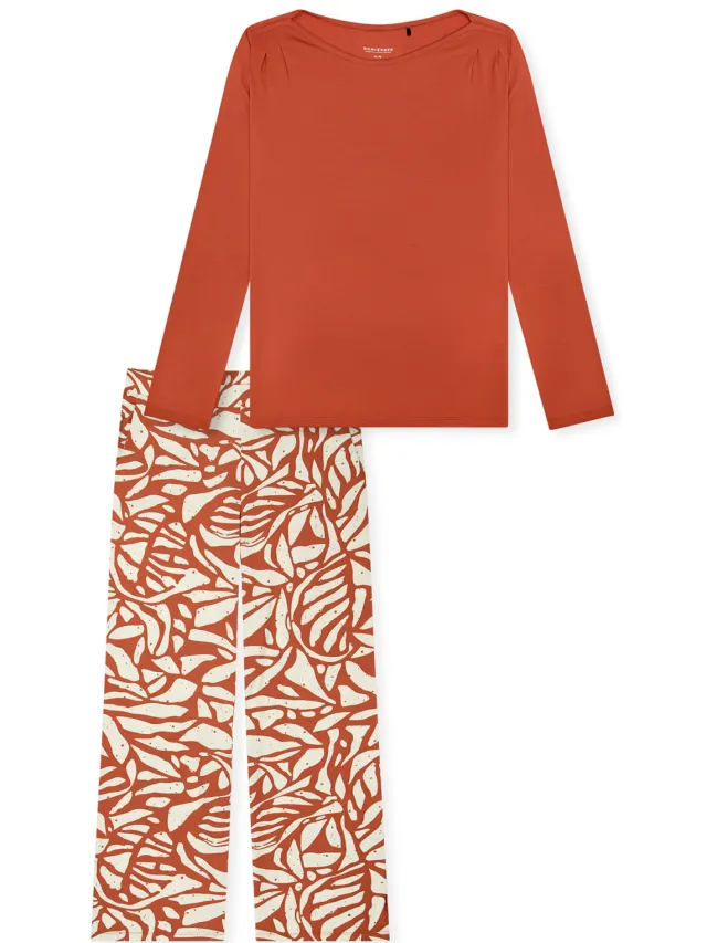 Schiesser Vrouwen Pyjama Selected Premium oranje, foto 2