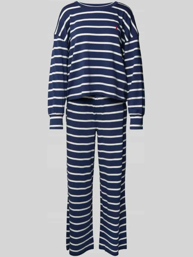 Polo Ralph Lauren Pyjama met logostitching en elastische band met logo Donkerblauw