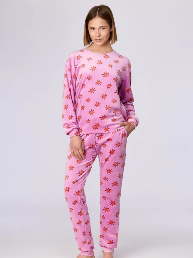 Woody Dames Pyjama Sterrenprint Roze