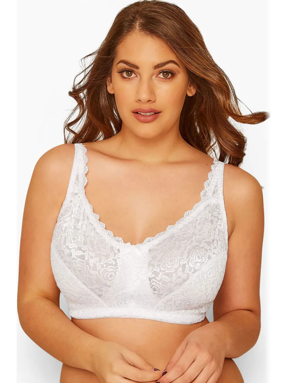 Yours Kanten Bh Zonder Beugel In Wit Bestsellersize White