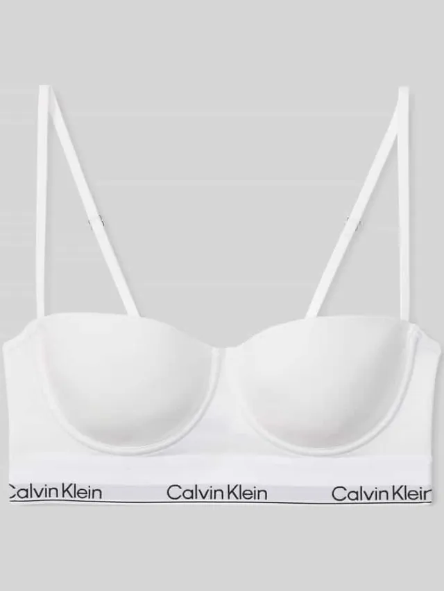 Calvin Klein Balconette-bh met logo-stitching Wit