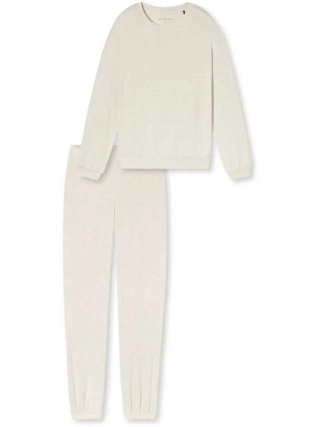 Schiesser Pyjama lang - Dames - Pyjamas beige melange