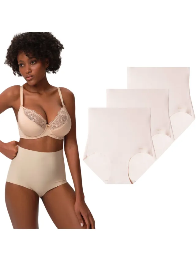 ESOTIQ Plain 40378 - Corrigerende slip - Zeer hoge taille - M - 3 stuks Wit