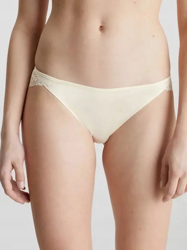 Calvin Klein Kanten Dames Slip - Ecru - Met Strikje