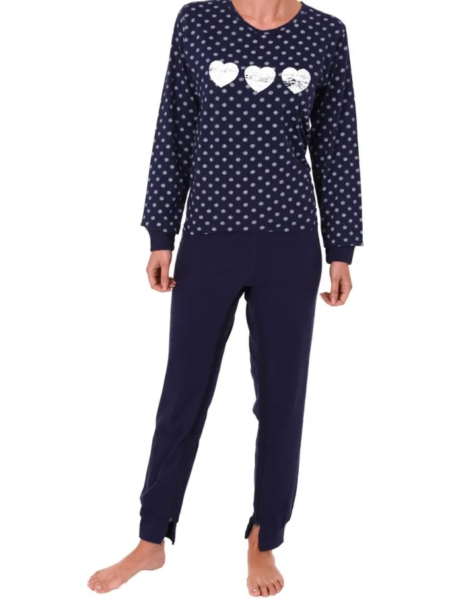 Normann Dames-zorgoverall met lange mouwen en rits op de rug en de benen 261 270 90 106 navy