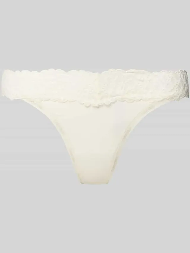 Calvin Klein String met kantgarnering Offwhite