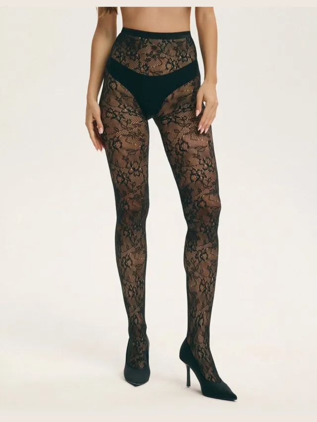 ESOTIQ Fashion - Panty met stippen - 20 den - Zwart