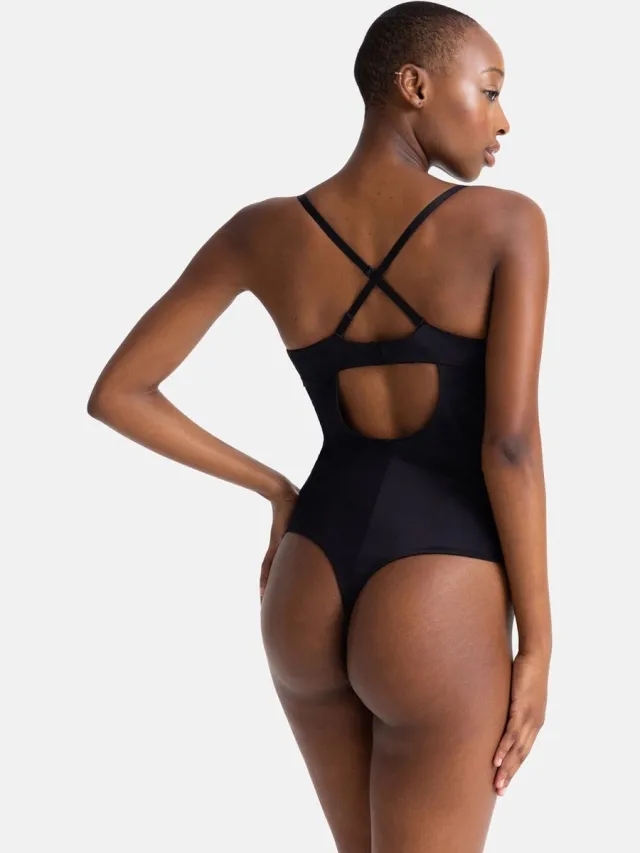 Dorina Corrigerende Body - Dames body - Naadloos - Sublime Sculpt - Licht voorgevormde cups - Verstelbare bandjes - 80B - Zwart