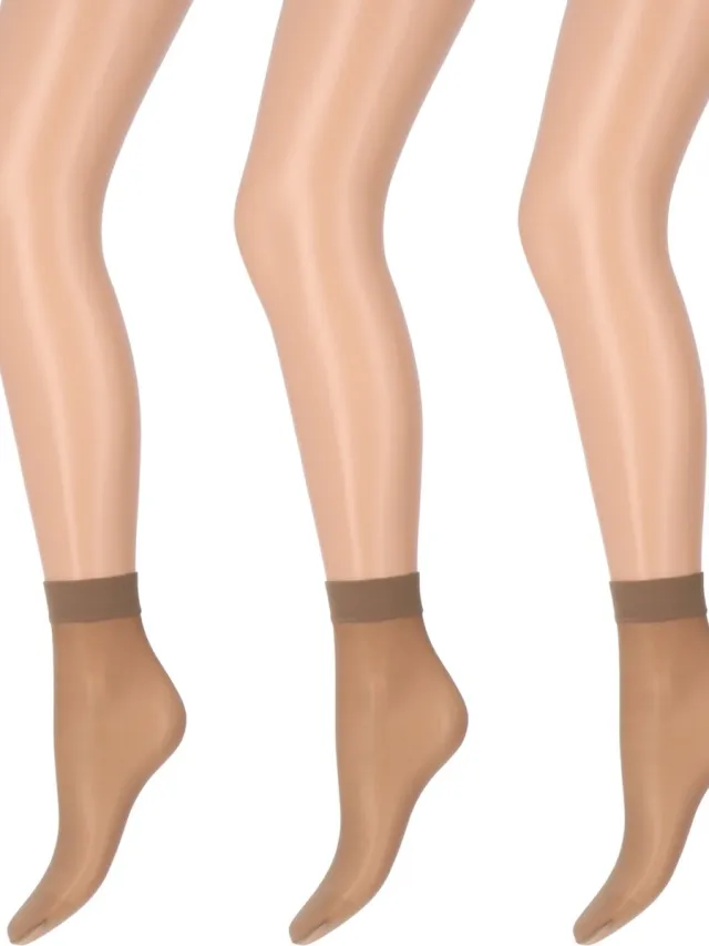 Marianne Dames Pantysocks Satin Sheers - 15Den - 3-Pack - Maat One Size - Muscat Muskaat