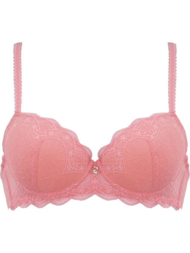 Naturana Voorgevormde beugel BH met kant kleur zalm 75D Naturana