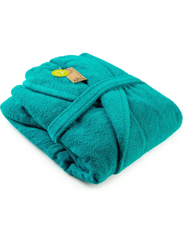ARTG Robezz - Badjas Sjaalkraag - 100% Badstof Katoen - Petrol Blauw - Deep Blue