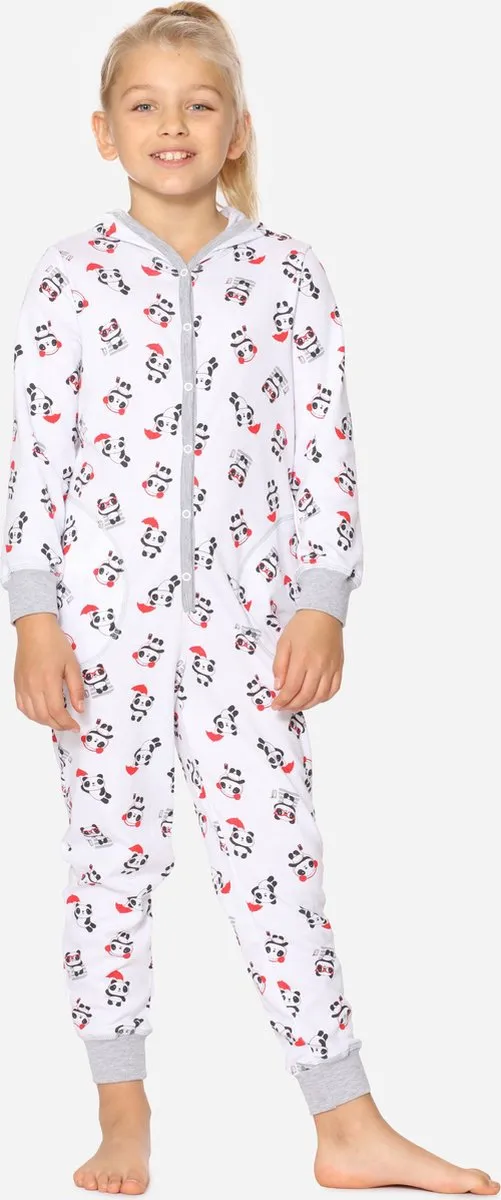 Merry Style Kinder Pyjama - ronde hals - lange mouwen - lange broek met zakken - Katoen - MS-MS10-223-PJ - Weiß Pandas - 122-128